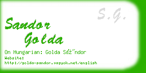 sandor golda business card